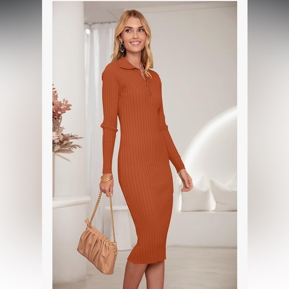 NWT Merokeety Ribbed Sweater in Brown XL - Picture 4 of 5